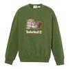 Timberland Box Fit Badge Crew Neck Sweatshirt, Unisex, Adult, Black Forest Green, Size L, TB0A661BEIN1