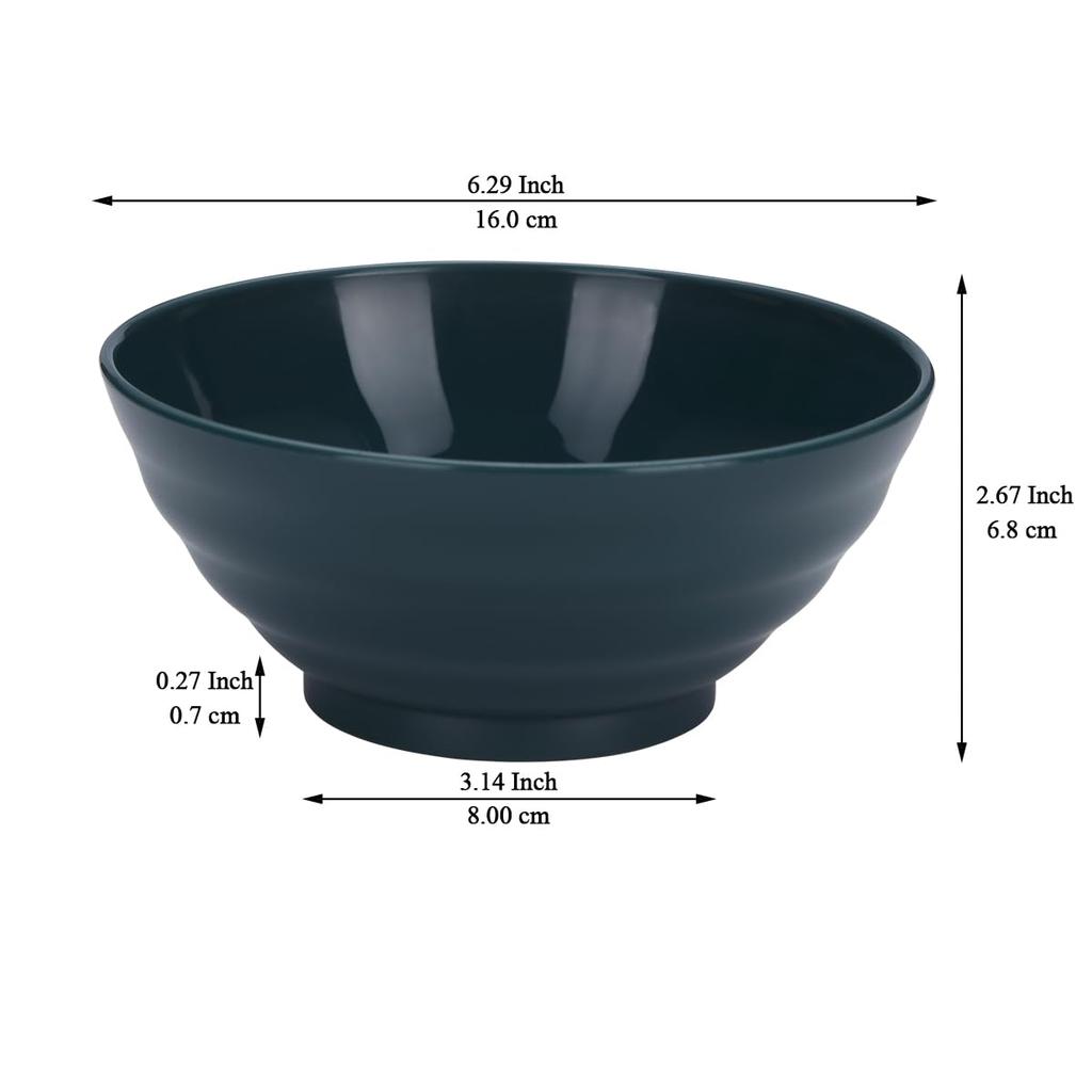 Evanda Set of Dark 750ml Unbreakable Dishes and PP Plastic and Perfect for and Heat and Cold Microwave and Dishwasher Safe Bowls, 8, Green, Approx.