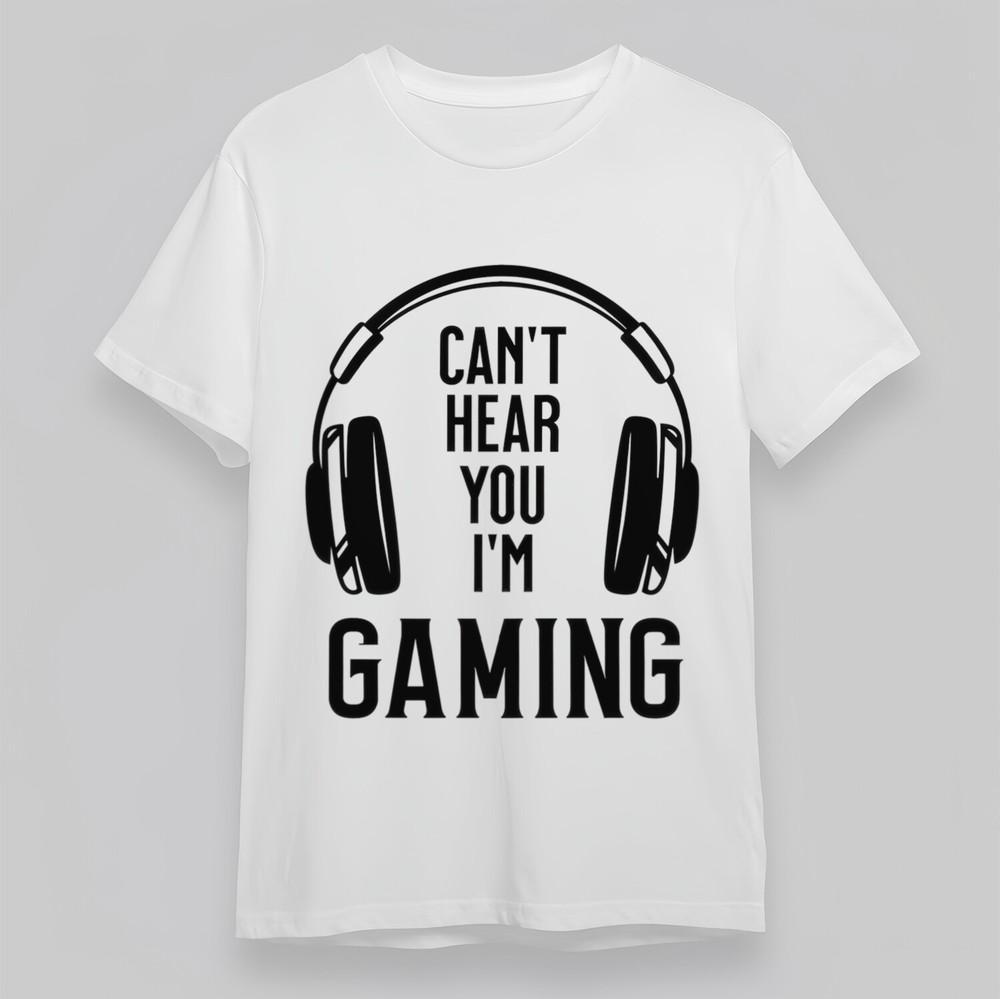 

Мужская мягкая удобная классическая футболка, графическая футболка оверсайз с игровым юмором и изображением гарнитуры S