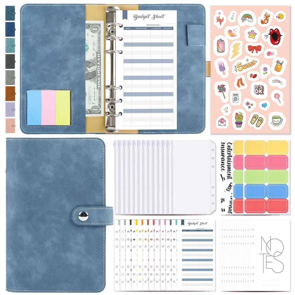 Money Budget Planner Binder With Zipper Envelopes Cash Envelopes For Budgeting Money Organizer For A6 Cash Budget Binder