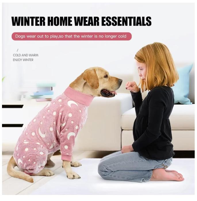 Winter Clothes for Dogs Pajamas Jumpsuit Four Legs Winter Onesies for Medium Large Dogs Warm Puppy Jumpsuit Dog Clothes