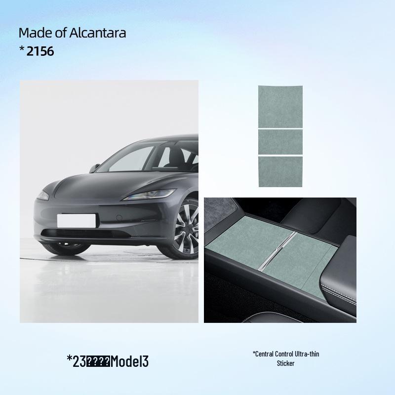 Tesla Model 3 Refresh Alcantara Suede Console Panel Cover