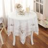 Nappe Coton Blanc Fil Europe Brodé Jupe de Table Couverture Table à Manger Dentelle Fleurie Pastoral Couverture Serviette Table Basse