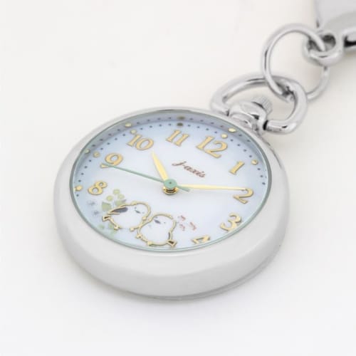 Sun Flame J-Axis Keychain Watch, Shimaenaga (Long-tailed Tit), Hokkaido Design, CF2A0005-BL, Women's, Silver