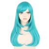 Bulma Long Straight Royal Blue Cosplay Wigs Halloween Cosplay Wigs Women High Temperature Fiber Synthetic Hair