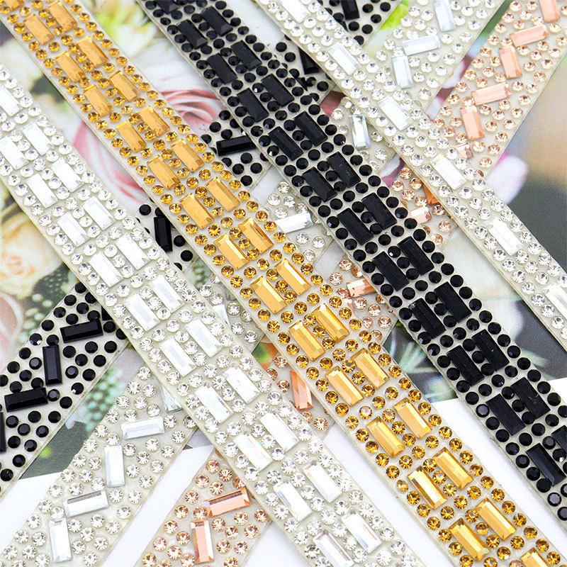 10pcs Rhinestone Ribbons Roll Diamond Sparkling Banding Party Gift Trim Decoration DIY Crafts Self-Adhesive Rhinestone Sticker