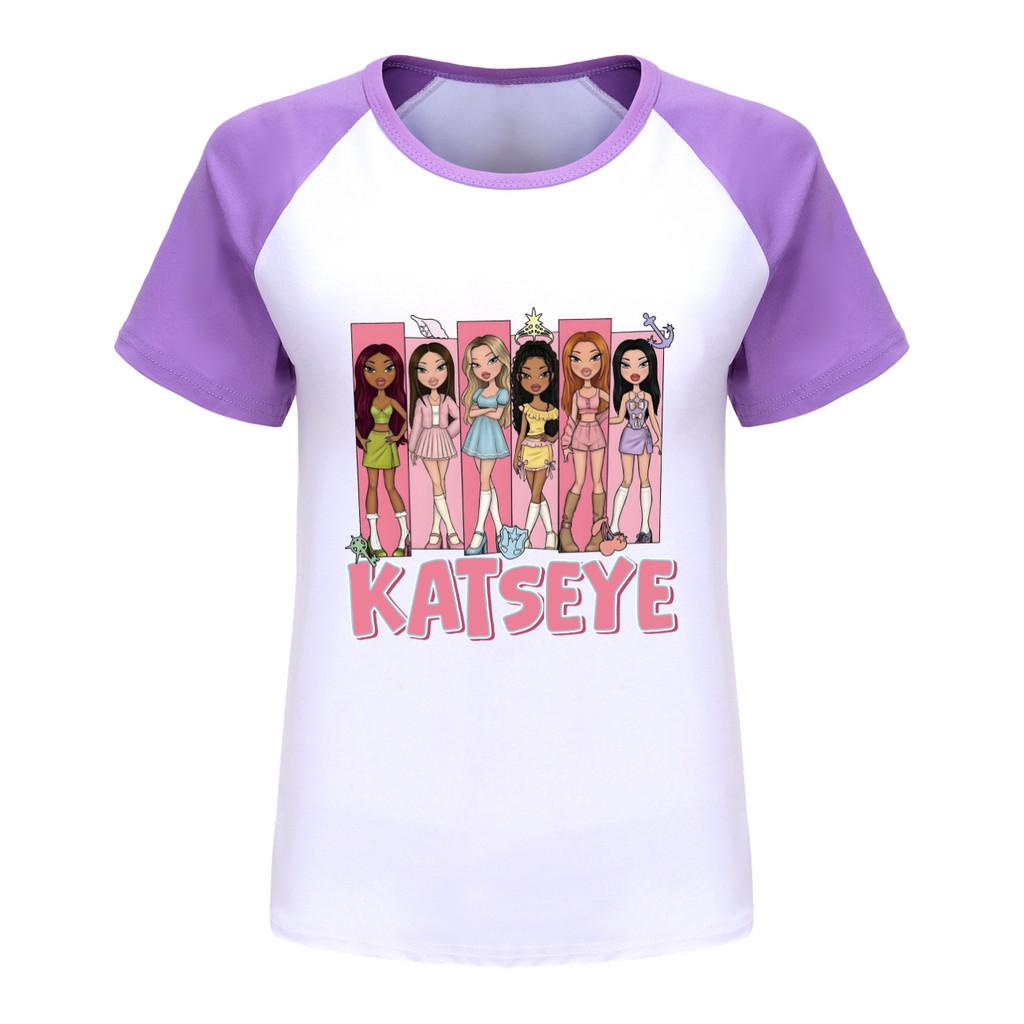5349 Kids Girls KATSEYE Print Cotton Short Sleeves T-Shirt