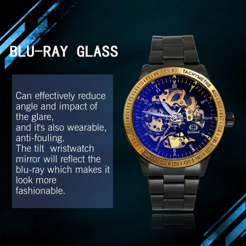 JewelryWe Men's Automatic Watch, Stylish, Waterproof, Skeleton-Style Analog Display with Numerals, Stainless Steel Strap, Popular for Business and Cas