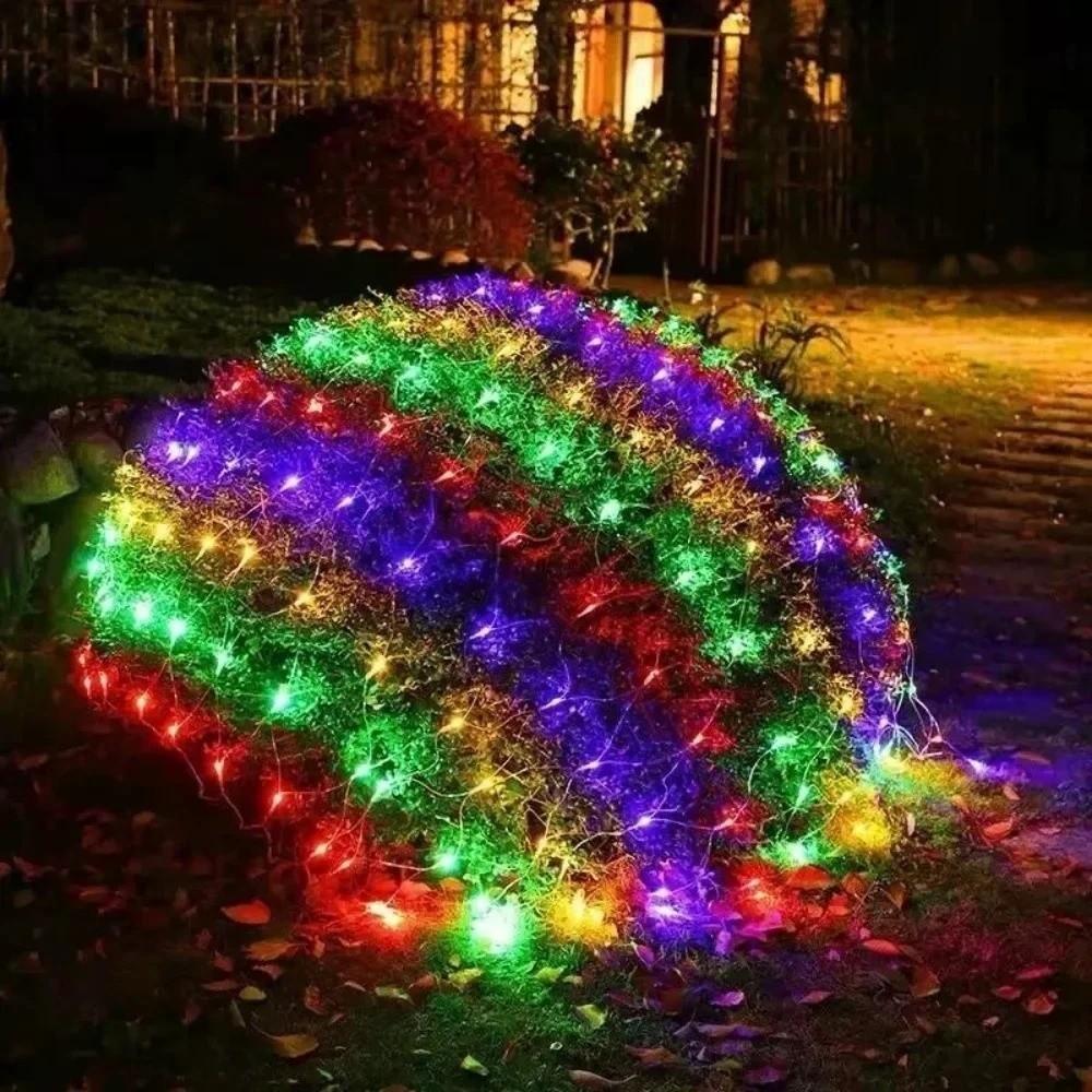 3 Color LED Net Mesh String Light Waterproof Christmas Tree Light  Courtyard Lighting
