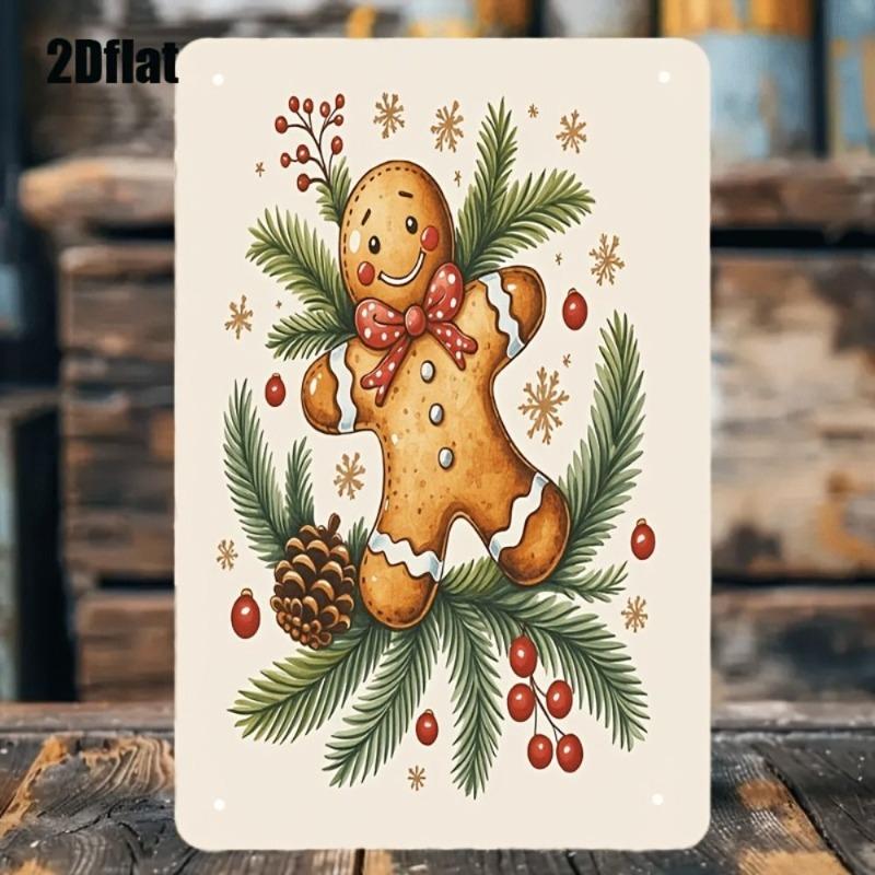 Vintage Merry Christmas Metal Sign, Retro Holiday Wall Decor 20x30cm
