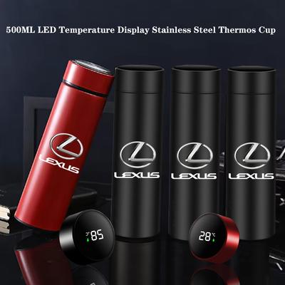 Chytrý termos hrnek do auta 500 ml Přenosná láhev na vodu s displejem teploty pro ES LS UX NX RZ RX LC IS GX Příslušenství pro vozy Lexus