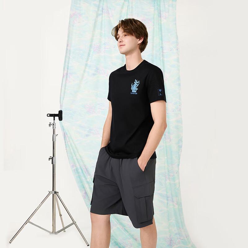 Tanboer Men's Printed Round Neck Short Sleeve T-Shirt