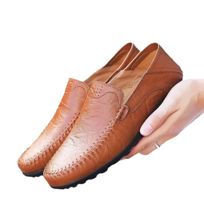 2025 New Handmade Shoes Leather Casual Shoes For Men Flat Platform Walking Shoes Outdoor Footwear Loafers Breathable Sneakers