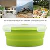 800ml Round Silicone Bento Box Collapsible Lunch Box Microwave Food Container (Light Green)