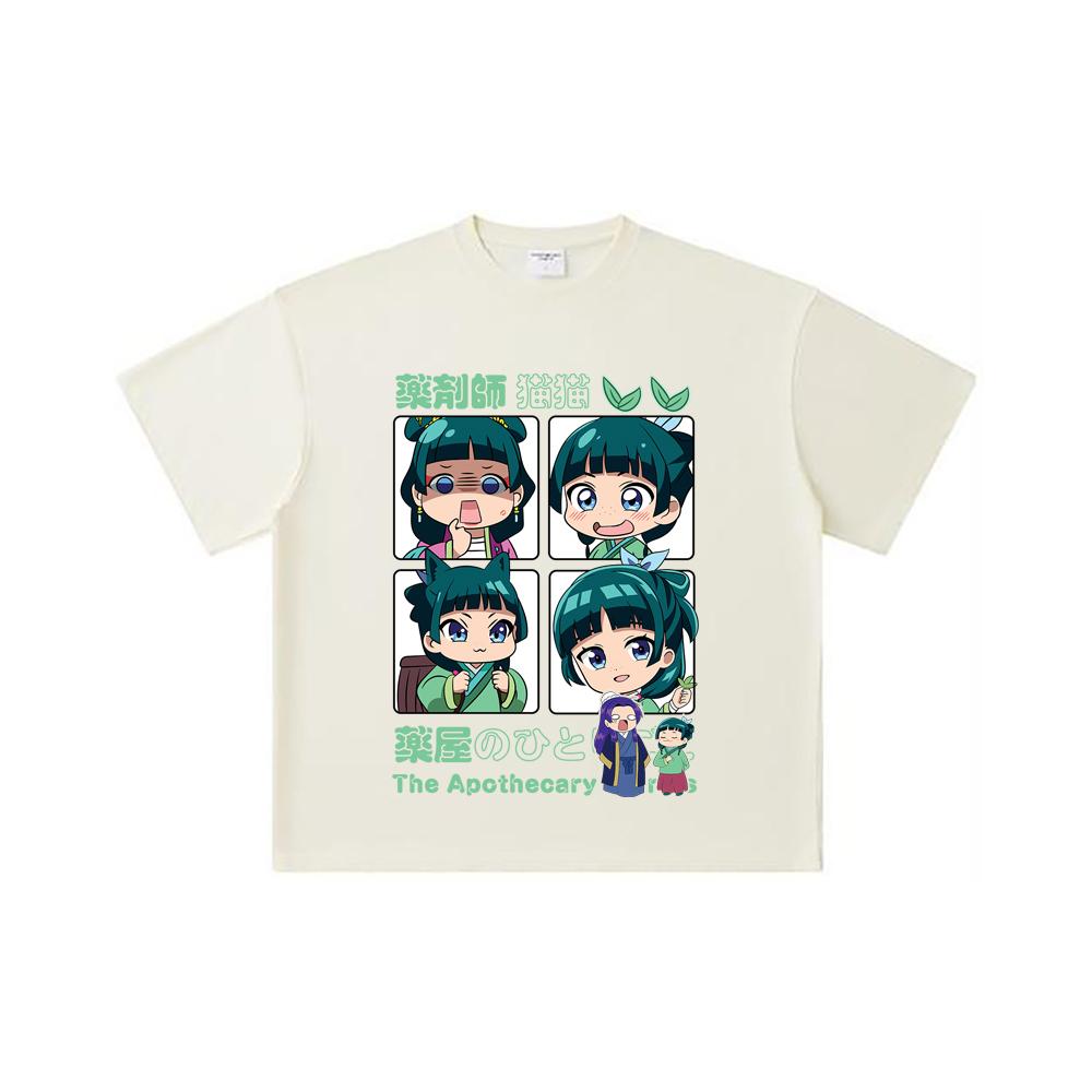 

260 GSM Double Yarn 32 Count 100% Cotton Apothecary Diaries V3 Print Unisex Heavy Cotton T Shirt S абрикосовый