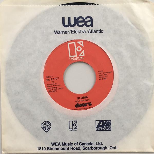 

7inch Record DOORS Gloria 9697707 Elektra 1983 Canada Rock Used