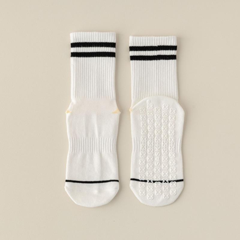 Yoga Socks, Women's Pilates Professional Sports Mid-calf Socks, Shock-absorbing Silicone Anti-slip Color-blocked Long Calf Socks