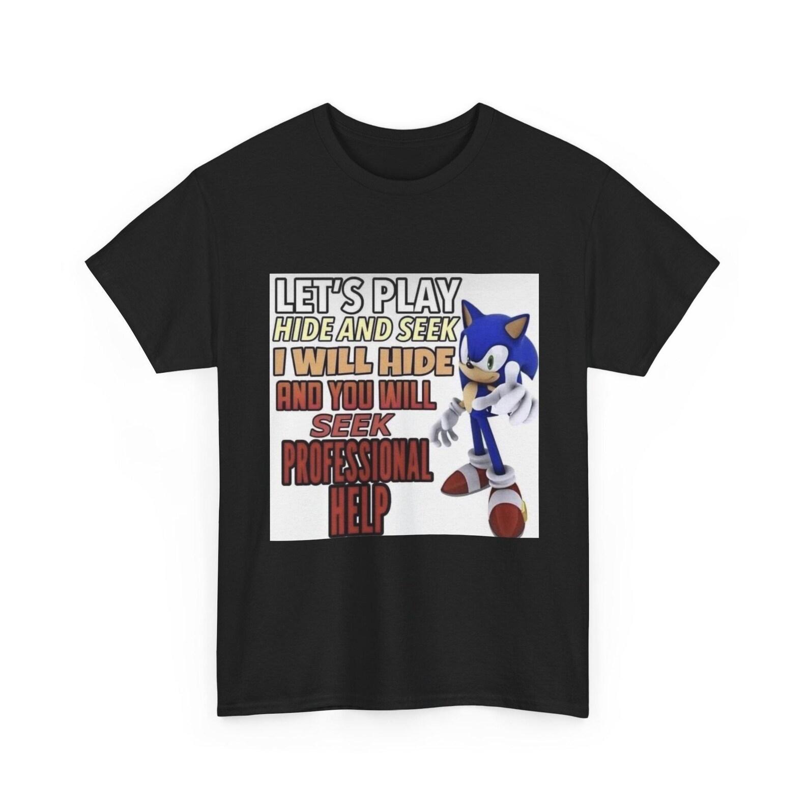 Lets Play Hide and Seek I Will Hide T-Shirt | Funny Video Game Character Tee S