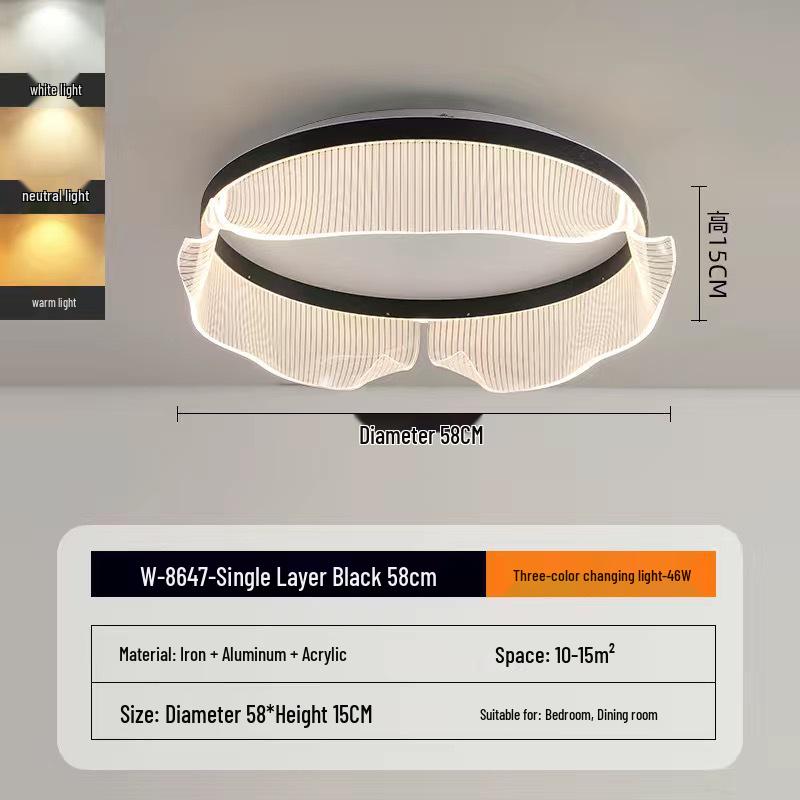 2025 Ultra-Minimalist Italian Ring Ceiling Light: Modern Full Spectrum for Living Room or Bedroom