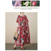 Summer Literary Plus Size Plus Flower Bohemian Skirt