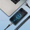6A Super Fast Charging Type-C To Type-C PD Fast Charging Cable Spring Retractable Mobile Phone Navigation Car Data Car Anti-Freeze Charging Cable
