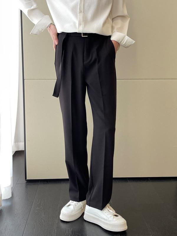 Italian Neapolitan Trousers Men's Ins Ruffian Handsome High-end Pants Oversize Pendant Brown Suit Pants