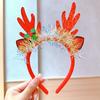 1pc Women Cute Deer Antler Headband, Polyester Christmas Party Hair Accessories Hair Hoop ,Christmas Decorations Home Holiday Essential