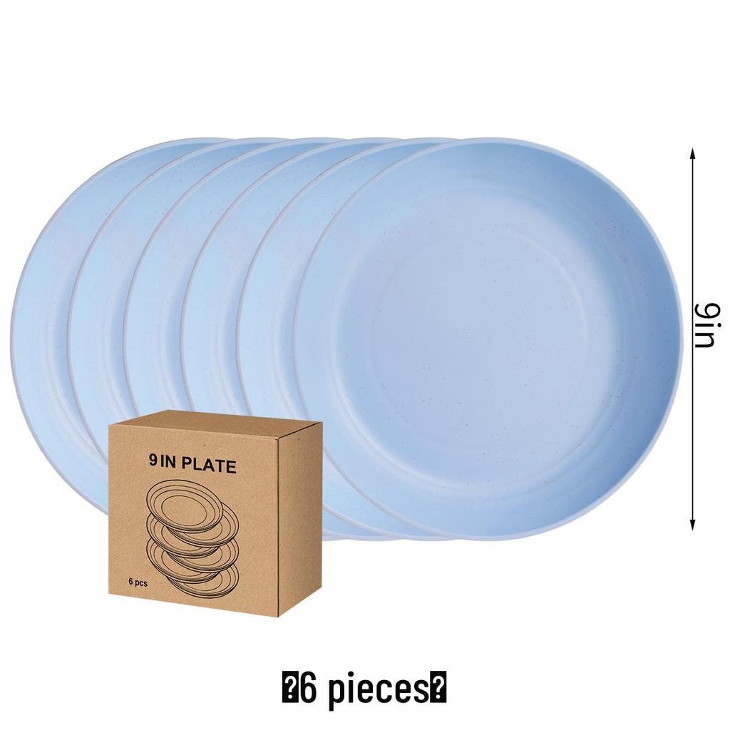 Eco-Friendly Wheat Straw 24-Piece Dinnerware Set: Plates, Bowls, Cups & Cutlery