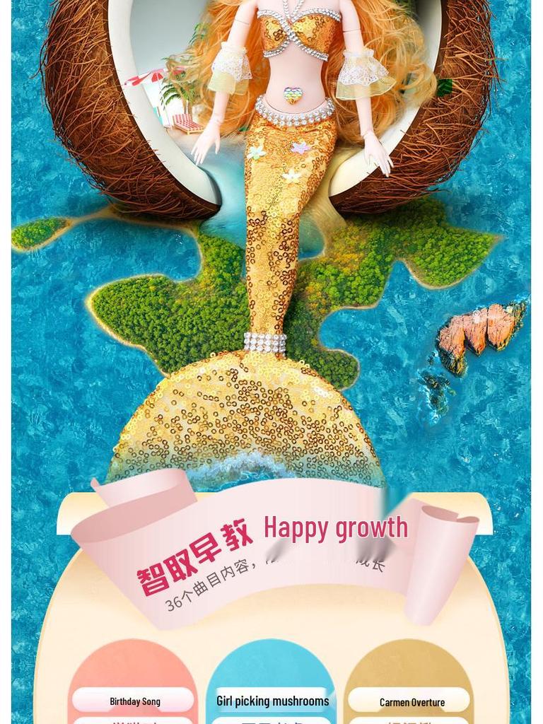 Mermaid Princess Doll: Handmade Water Play Toy for Girls - Perfect Children's Day Gift