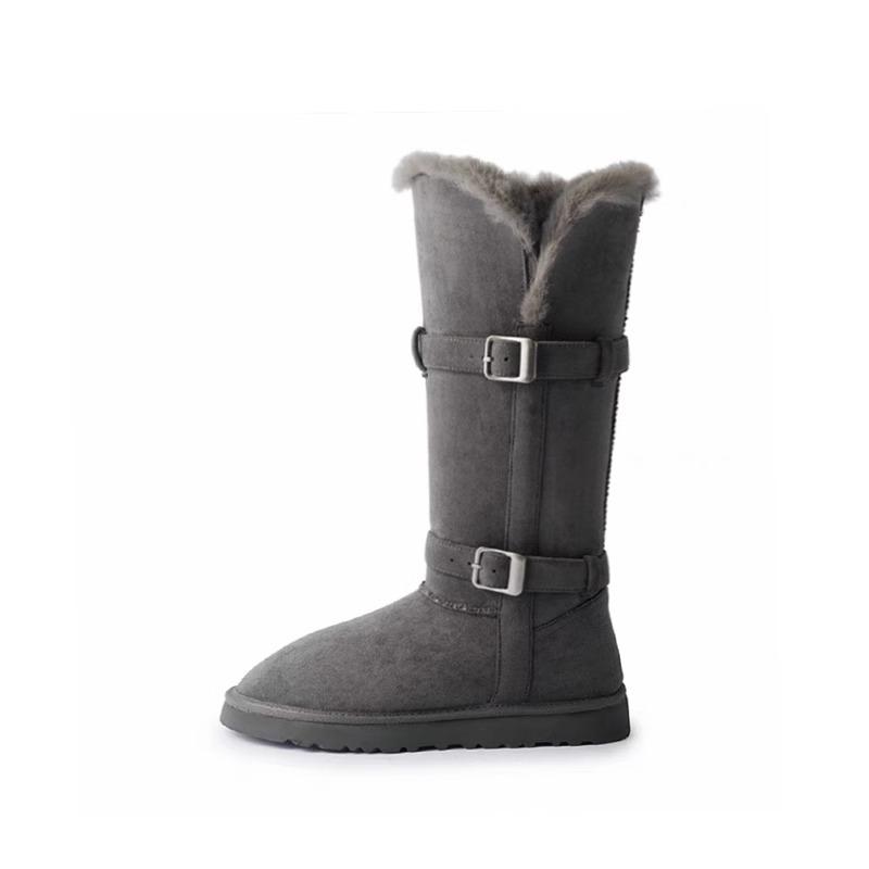Two Wear Brown Thick-soled Fluffy High Boots 2025 Winter Velvet Medium Tube Cotton Shoes To Keep Warm Northeast Snow Boots Women