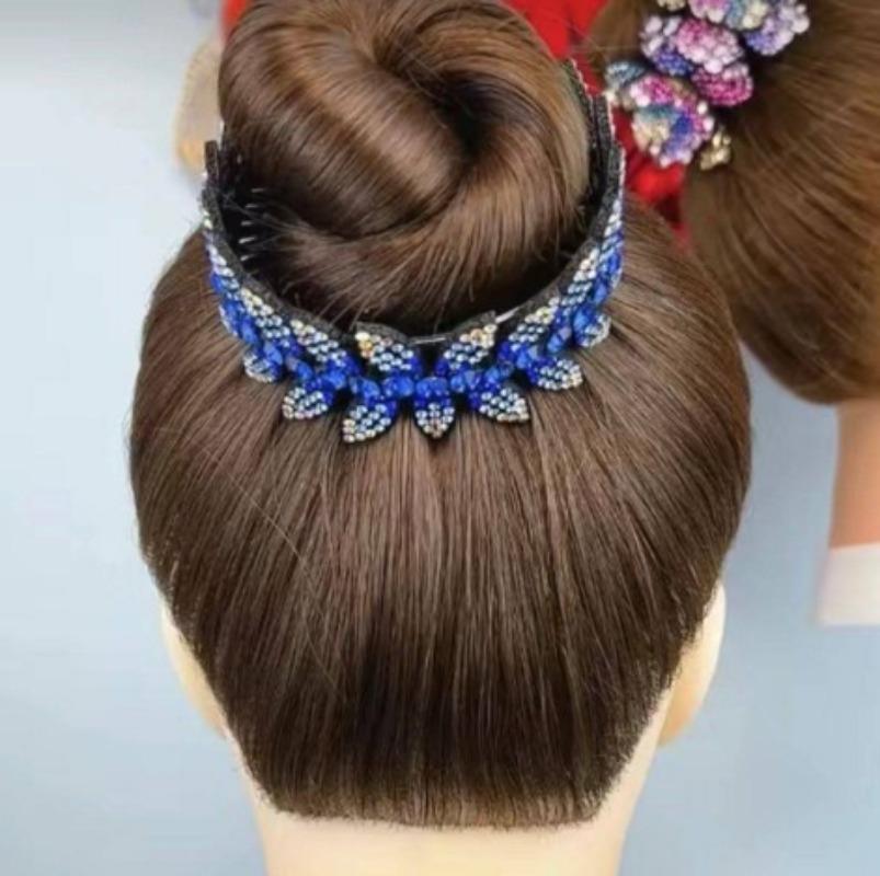 

Аксессуары для волос с шариком, смола, заколка для волос с оливковым листом, головной убор, женская заколка для волос, профессиональный головной цветок, закручивающаяся клипса, полностью бриллиантовая пряжка для хвостика синий