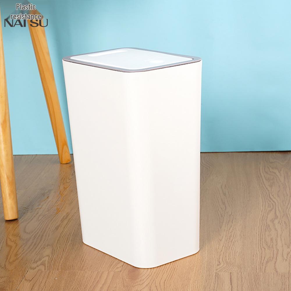 Press-Lid Trash Can: Large Capacity for Bathroom, Bedroom, or Living Room