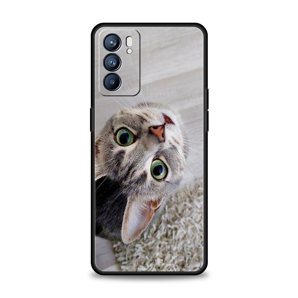 Phone Case For Oppo Reno13 Reno12 Reno11 F Reno10 Pro A54 A53 A95 A76 A74 A57 A98 A80 A79 5G A78 4G Cover Kawaii Love Cat