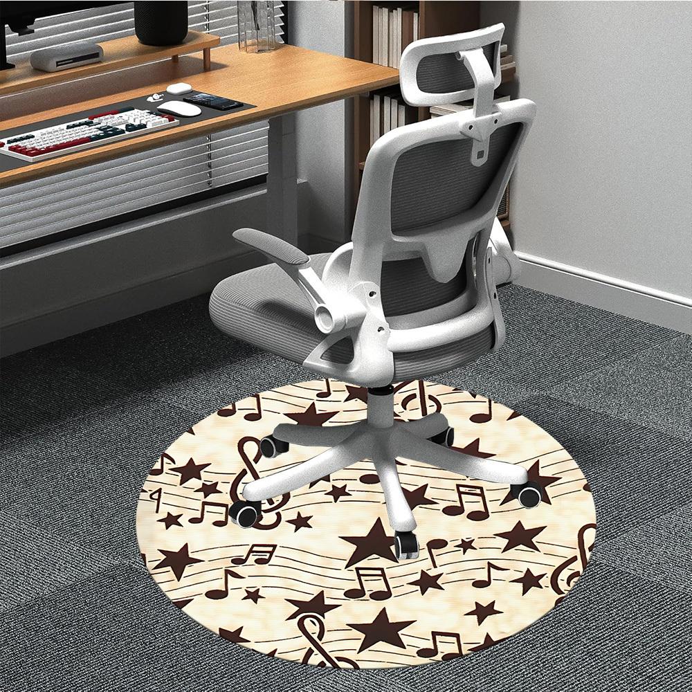 

1pc Music Notes Pattern Chair Carpet for Office, Non-slip, Soft and Durable Office Rug for Decoration, Perfect for Office yy251229202 80cm by 80cm