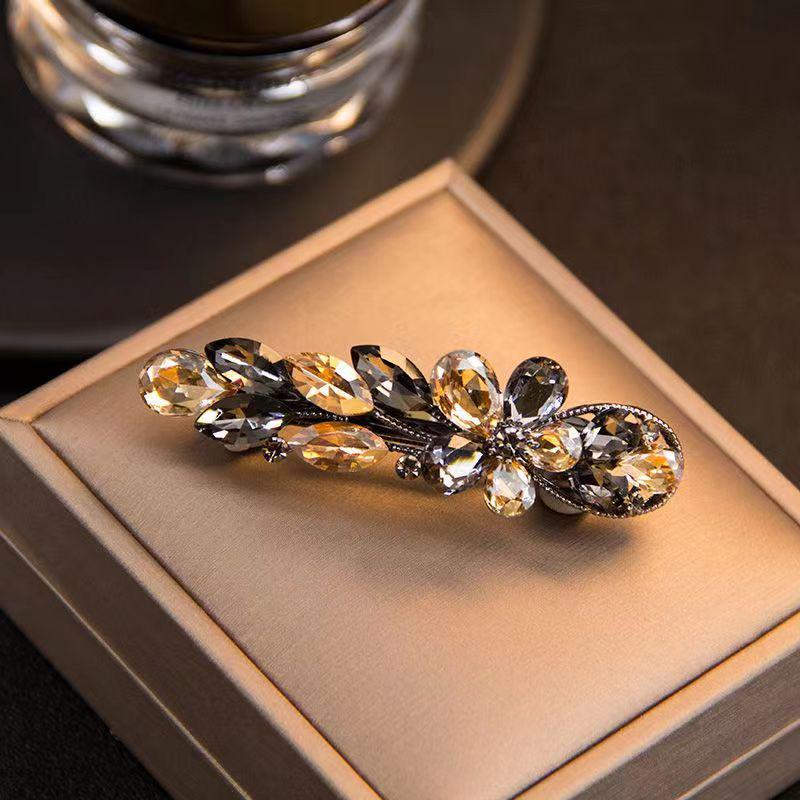 Geometric Rhinestone Crystal Hair Clip - Korean Style Celebrity Trend for Bangs and Straight Hair