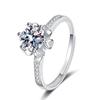 One Carat Six-Prong Moissanite Ring for Women - Internet Celebrity Style Live Broadcast Simulation