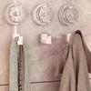 Transparent Suction Cup Hook, No-drill, No-trace, Rotating Adhesive for Bathroom Doors, Wall-mounted for Towels and Clothes
