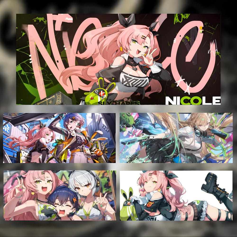 Game Lively Zenless Zone Zero Nicole Demara Mouse Pad Large Thick Desk Pad Stitched Edges Gaming Mouse Mat For Pc