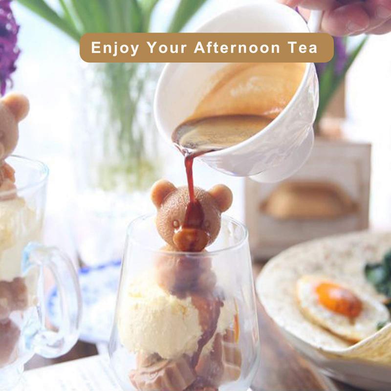 3D Silikonform Eiswürfelbereiter Kleine Teddybärform Schokoladenform Tablett Eiscreme DIY Whiskey Wein Cocktail Silikonform