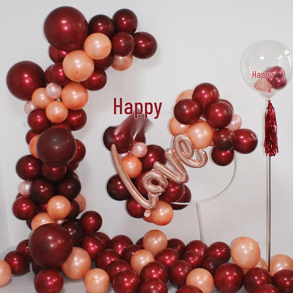 Double Layer Cherry Red Latex Balloons, 5-18 Inch, for Festive Wedding Decorations