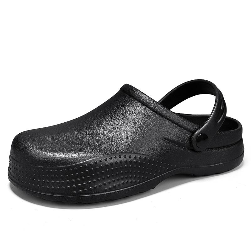 Mens Rubber Sandals Chef Shoes For Men Clogs Garden Shoes Restaurant Hotel Cooking Waterproof Anti-Skid Oil Resistant