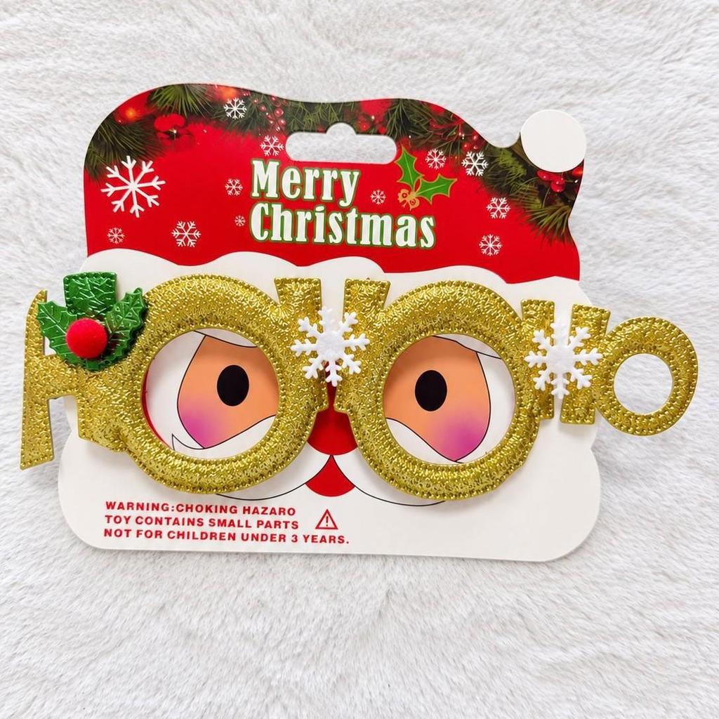 Christmas Plastic Glasses Frame, Merry Xmas Party Costume Eyeglasses, Funny Photo Booth Props, Christmas Decorations for Adults and Kids