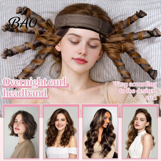 Women Curling Rod Headband No Heat Headband, Hair Curler fo Long Thick Hair, Octopus Curl Styling Curls Roller with Eight Claws, DIY Tool for