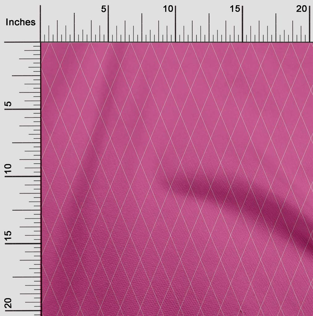 oneOone Cotton Flex Medium Pink Fabric Argyle Check Craft Projects Decor Fabric Printed By The Yard 40 Inch