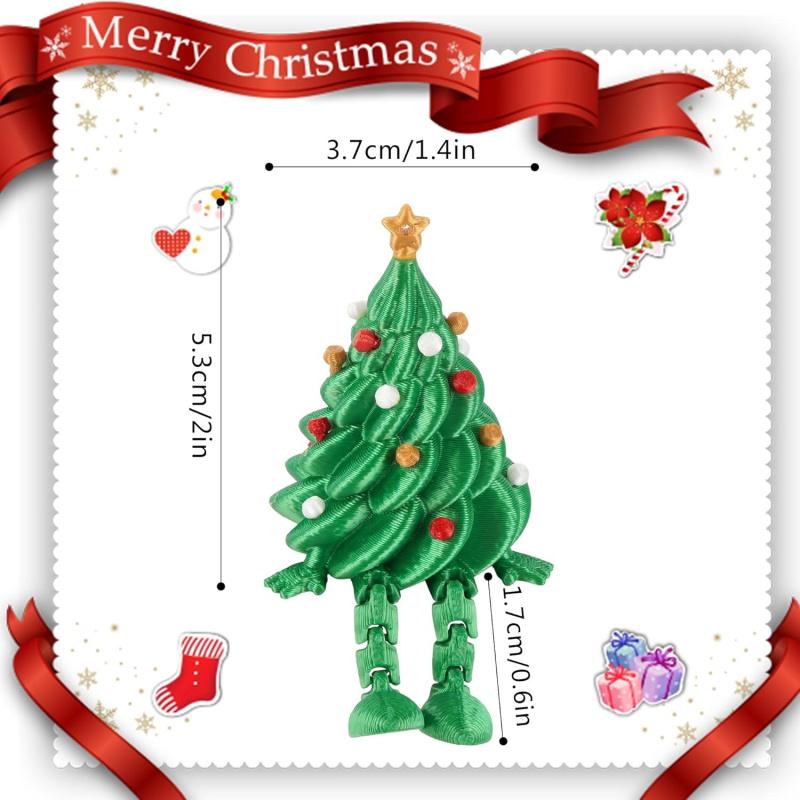 3D Printed Mini Desktop Christmas Tree Movable Stand Christmas Holiday Decor Compact Desktop Ornament Office & Home Holiday Atmo