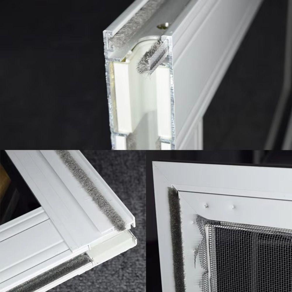 Biało-szary wiatroodporny pasek szczotkowy 10 metrów uszczelka pogodowa dźwiękoszczelna pyłoszczelna