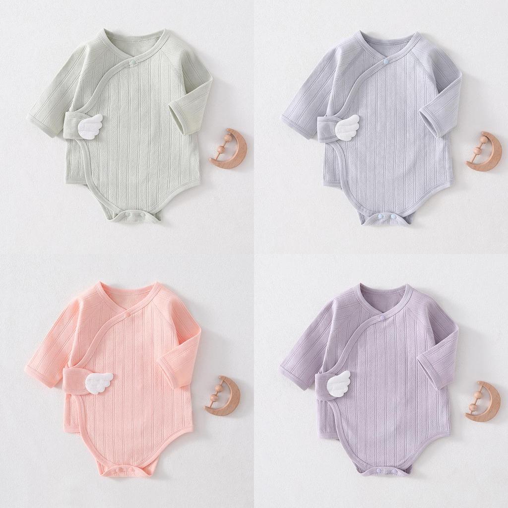 Baby Cotton Romper With Air Layer For Newborns Safe Breathable Infant One Piece For Spring Autumn