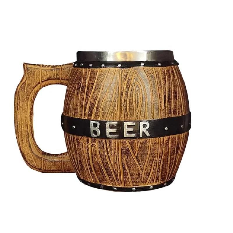 550ml Viking Mug Collection Stainless Steel Insert Resin Beer Tankard Coffee Cup Halloween Friends Gift Bar Tool