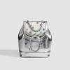 2024 Summer New Niche High-End-Style Chain Backpack Silver Fashion Backpack Rhinestone School Bag