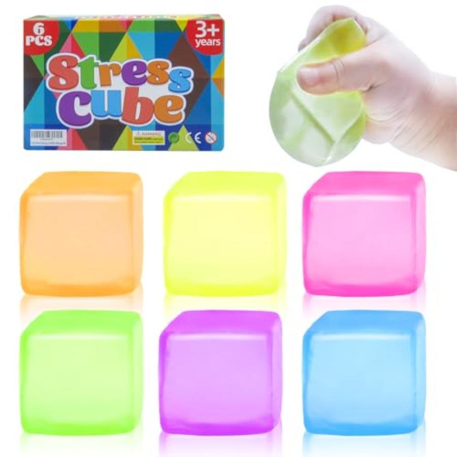 6 Pack Stress Cube Squishy Stress Balls For Adults,Sensory Fidget Toys For Anxiety Stress Relief, Calming Toys Slow Rising Stre